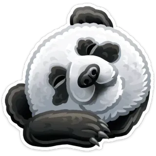 ☺ panda, sleeping, animal, cute, lazy, cartoon, mammal telegram sticker