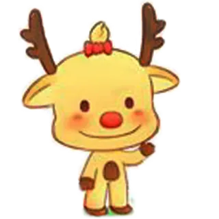 🙂 олень, мультфильм, милый, рождество, животное, каваий telegram sticker