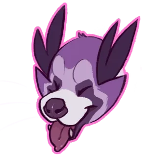 😝 cachorro, animal, fofo, roxo, desenho animado, adesivo, língua telegram sticker
