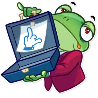 🖕 กบ, นิ้วกลาง, หยาบคาย, ก้าวร้าว, การ์ตูน, สัตว์ telegram sticker