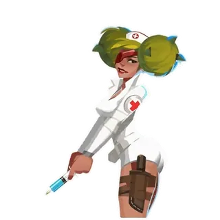 💉 enfermeira, seringa, faca, desenho animado, médico telegram sticker