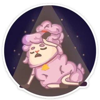 🤪 mouton, épuisé, fatigué, dessin animé, mignon, animal telegram sticker