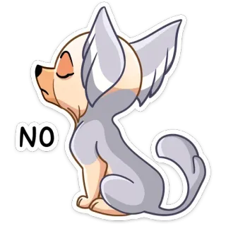 🙅‍♂️ NO cachorro, não, animal, fofo, triste, desenho animado telegram sticker