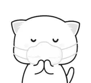 😷 N95 Katze, Maske, N95, Schutz, Kawaii telegram sticker
