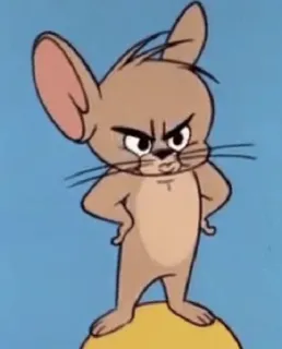 😠 Jerry Mouse Tom and Jerry мультфильм, мышь, злой, смешной, анимация whatsapp sticker