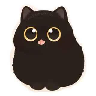 💟 karebeans. kot, słodki, czarny, zwierzę, naklejka, kawaii telegram sticker