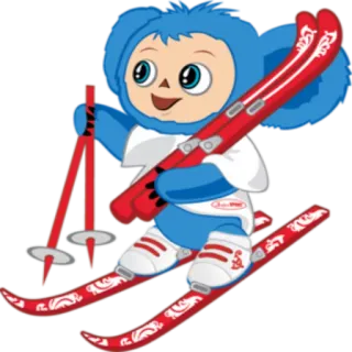 🎿 esqui, esportes de inverno, desenho animado, fofo, esqui, neve, personagem, esporte telegram sticker