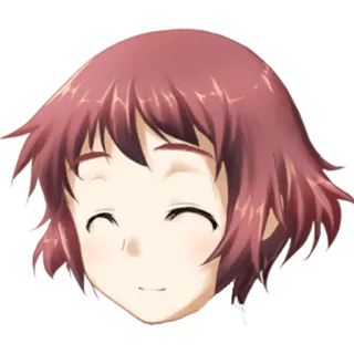 🎭 anime, garota, sorrindo, cabelo ruivo telegram sticker