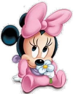 🍼 Minnie Mouse Minnie, Disney, cartone animato, fiore, bambino, personaggio telegram sticker