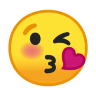 😘 emoji, kiss, heart, face, yellow telegram sticker