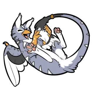 😊 Grifo, Grifo, Criatura mítica, Desenho animado, Fofo, Animal telegram sticker