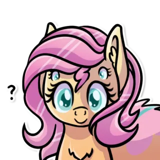 ❓ ? poney, dessin animé, animal, mignon, question, confus telegram sticker