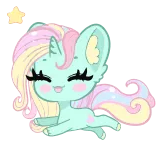 😄 pony, cute, pastel, cartoon, animal, star, kawaii telegram sticker