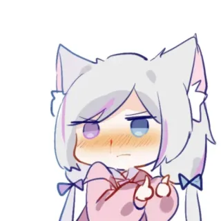 😻 Anime, Gái mèo, Đỏ mặt, Tai mèo, Phim hoạt hình telegram sticker