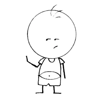 🙁 dibujo animado, monigote, personaje, dibujo, simple, ilustración whatsapp sticker