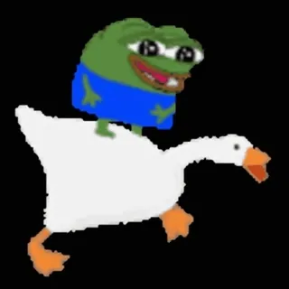 😃 Pepe the Frog pepe, frog, meme, goose, riding telegram sticker