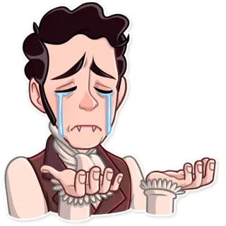 😭 traurig, weinend, emotional, vampir, cartoon, aufkleber telegram sticker