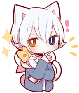 🤔 кот, аниме, манга, чиби, каваий, милый, стикер telegram sticker