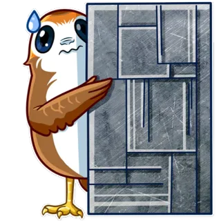 👀 Porg Star Wars Porg, Star Wars, bird, cute, nervous, animal telegram sticker