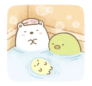 😂 Kartun, Beruang, Bebek, Mandi, Lucu, Kawaii telegram sticker