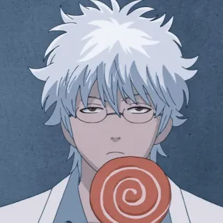 🥢 Gintoki Sakata Gintama Anime, Mangá, Gintama, Gintoki Sakata, Chupa-chupa whatsapp sticker