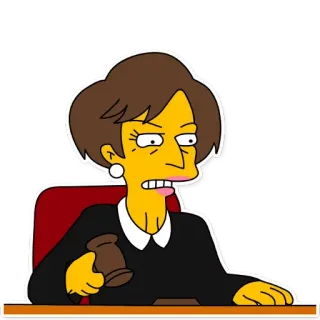 ⚖️ Judge Constance Harm The Simpsons kartun, hakim, simpsons, pengadilan, Constance Harm telegram sticker