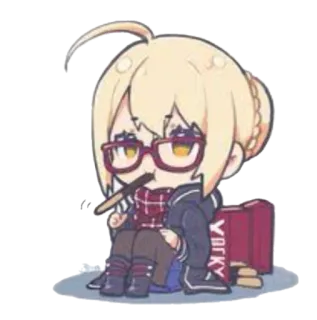 🤓 YURKY อนิเมะ, มังงะ, ตัวละคร, แว่นตา, จิบิ telegram sticker