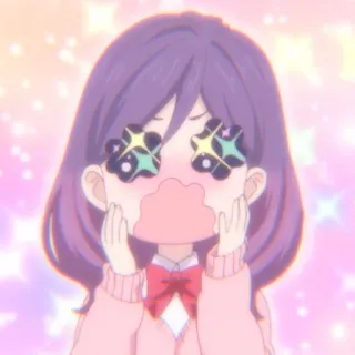 🥺 anime, cute, blush, sparkle eyes, cartoon, girl whatsapp sticker