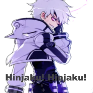 😏 Hinjaku! Hinjaku! anime, cartoon, character, expression, hoodie, hinjaku telegram sticker