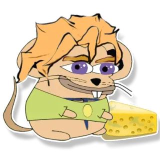 😀 Maus, Käse, Cartoon, Tier, Meme telegram sticker