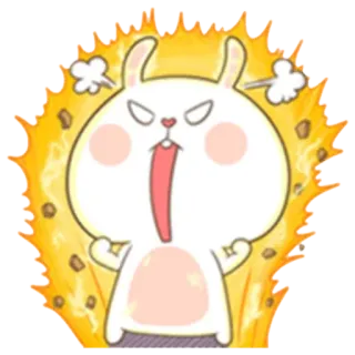 😡 conejo, enojado, dibujo animado, animal, frustrado, enfadado, molesto, conejito whatsapp sticker