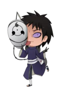 😜 Obito Uchiha Naruto anime, manga, cartoon, obito, uchiha, naruto, character, chibi telegram sticker