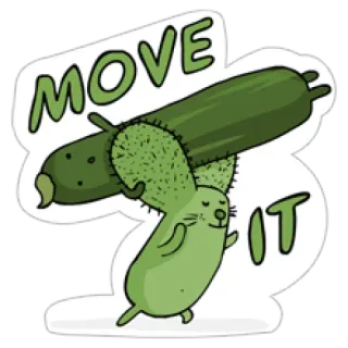 😻 MOVE IT pepino, verdura, animal, dibujo animado, humor, gracioso telegram sticker