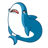 😭 상어, 만화, 슬픈, 우는, 바다, 바다, 동물 telegram sticker