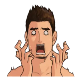 😱 cartoon, man, scared, frightened telegram sticker