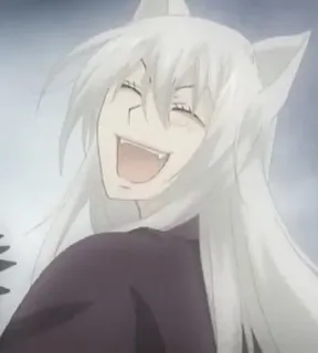 🦊 Tomoe Kamisama Kiss anime, manga, fox, spirit, ears, white hair, kamisama kiss telegram sticker