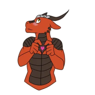 ❤️ dragon, coeur, amour, mignon, orange telegram sticker