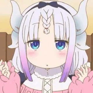 🍬 Kanna Kamui Miss Kobayashi's Dragon Maid 애니메이션, 드래곤, 귀여운, 소녀, 칸나, 칸나 카무이, 코바야시네 메이드래곤 whatsapp sticker