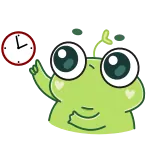 ⏱ planta, lindo, kawaii, reloj, tiempo, dibujos animados telegram sticker