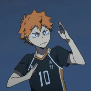 🎋 Hinata Shoyo Haikyuu!! hinata shoyo, haikyuu, anime, mangá, vôlei, personagem, número 10 telegram sticker