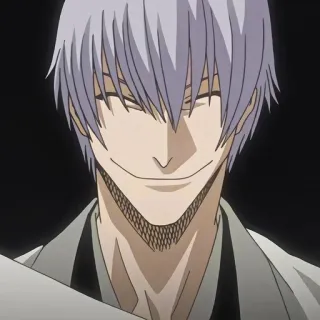 💙 Gin Ichimaru Bleach Anime, Sorrisetto, Capelli argentati, Cattivo, Manga telegram sticker