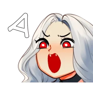 😫 A cartoon, anime, sticker, character, angry, expression telegram sticker