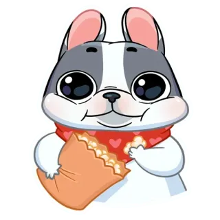 🍿 cane, cucciolo, cartone animato, animale, popcorn, carino telegram sticker