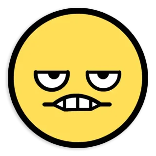 😏 Emoji, Infastidito, Espressione facciale, Giallo, Semplice telegram sticker