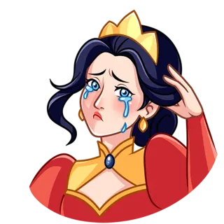 😭 queen, crying, sad, cartoon, royal, princess, tears, woman telegram sticker