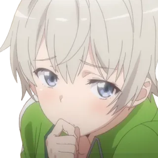 😳 Anime, Menino, Bonito, Cabelo Grisalho, Estilo Anime telegram sticker