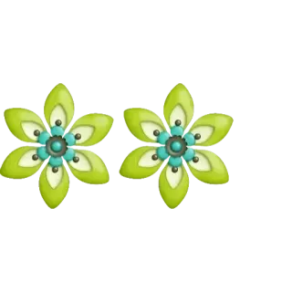 🌹 Blume, Blumenmuster, Grün, Türkis, Aufkleber, Dekorativ whatsapp sticker
