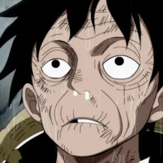 😢 Monkey D. Luffy One Piece Anime, One Piece, Ruffy, Monkey D. Ruffy, Manga, Erschöpft telegram sticker
