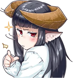 😒 Stile anime, Corna, Cartone animato, Carino, Demone, Che indica telegram sticker