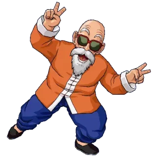 ✌️ Master Roshi Dragon Ball 亀仙人, ドラゴンボール, アニメ, 平和, キャラクター, 漫画 telegram sticker